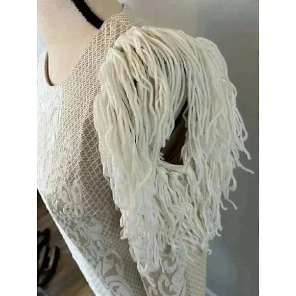 Iren Klairie Maxi Dress Sz L Fringe Tassel Luxury Western Designer Sleeves NWT - Picture 4 of 16